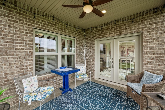 1420 Whispering Oaks Dr, Lebanon, TN 37090 - view of patio / terrace featuring french doors and a ceiling fan