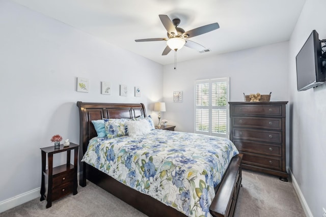 1420 Whispering Oaks Dr, Lebanon, TN 37090 - bedroom with light colored carpet, baseboards, and ceiling fan