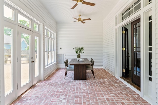 1051 W Main St, Franklin, TN 37064 - sunroom / solarium with french doors and brick flooring