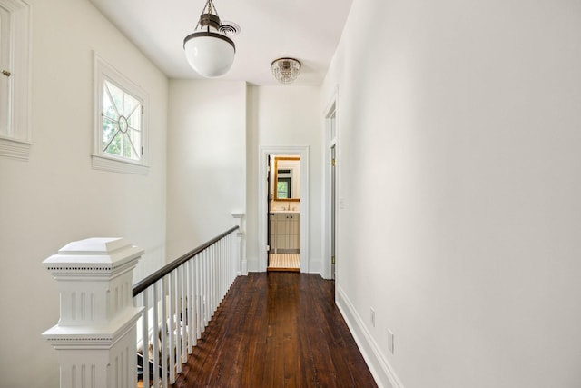 1051 W Main St, Franklin, TN 37064 - hallway featuring wood-type flooring, an upstairs landing, and baseboards