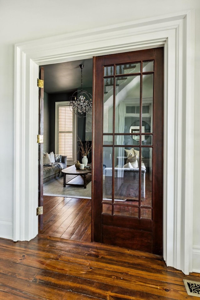1051 W Main St, Franklin, TN 37064 - interior space with hardwood / wood-style floors and a chandelier