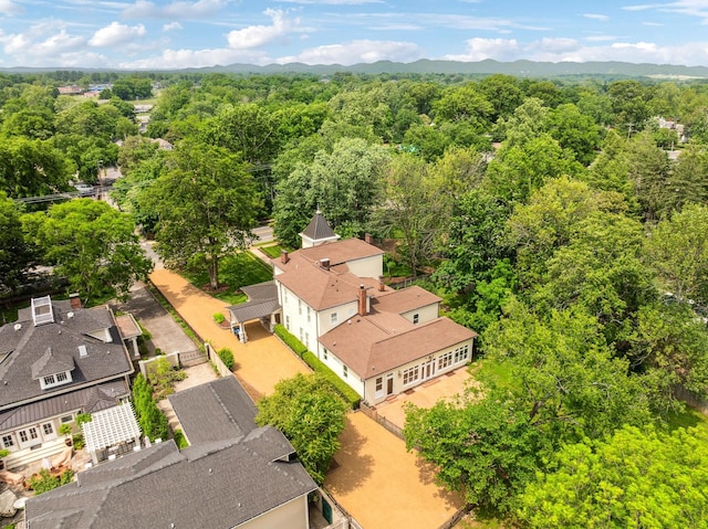 1051 W Main St, Franklin, TN 37064 - aerial perspective of suburban area with a heavily wooded area and a mountain backdrop