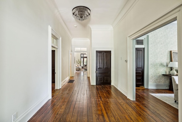 1051 W Main St, Franklin, TN 37064 - entryway featuring dark wood-type flooring, crown molding, and baseboards