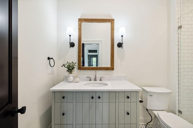 1051 W Main St, Franklin, TN 37064 - full bathroom featuring toilet, vanity, and tiled shower