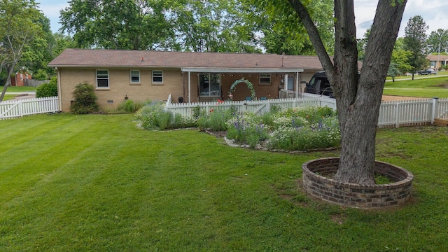 4011 Sheddan Dr, Columbia, TN 38401 - rear view of house featuring crawl space and brick siding