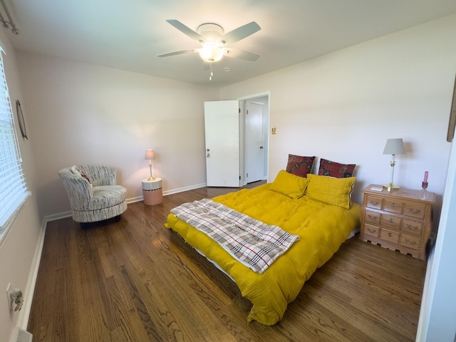 4011 Sheddan Dr, Columbia, TN 38401 - bedroom featuring wood finished floors, baseboards, and a ceiling fan