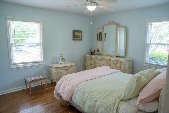 4011 Sheddan Dr, Columbia, TN 38401 - bedroom with wood finished floors, baseboards, and ceiling fan