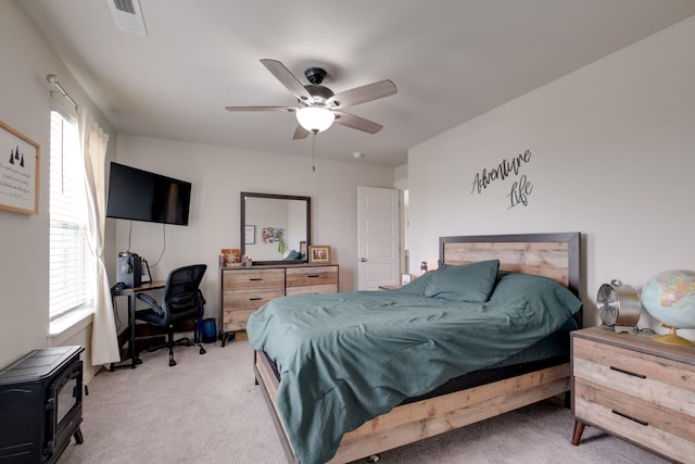 308 Whisper Wood Way, Lebanon, TN 37087 - bedroom with light carpet, a ceiling fan, and a desk