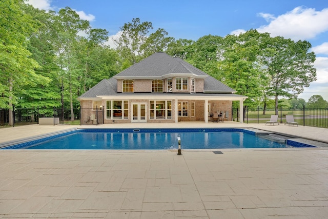6948 Whispering Oaks Dr, Springfield, TN 37172 - view of pool featuring french doors, a patio area, and view of scattered trees
