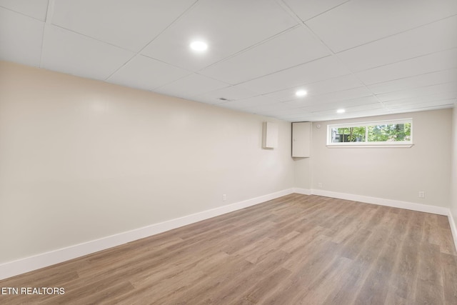 17 Westover Dr, Oak Ridge, TN 37830 - below grade area with baseboards, wood finished floors, and recessed lighting