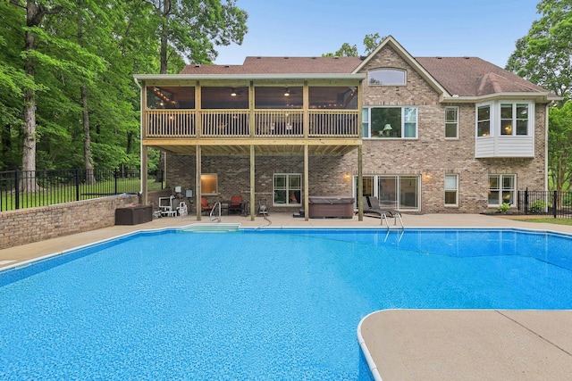 1313 Ridge Rd, Dickson, TN 37055 - view of pool featuring a hot tub and a patio area