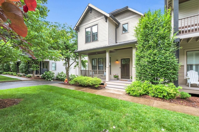 801 Lancaster Way, Nashville, TN 37212 - view of front of house with covered porch and a front yard