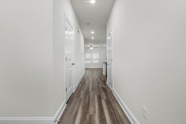 818 Arrington Way, Columbia, TN 38401 - hall with dark wood finished floors, recessed lighting, and baseboards