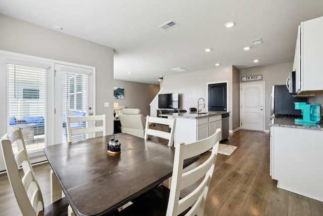 866 Long Leaf Rd, Lebanon, TN 37087 - dining space featuring dark wood-style flooring, recessed lighting, and baseboards