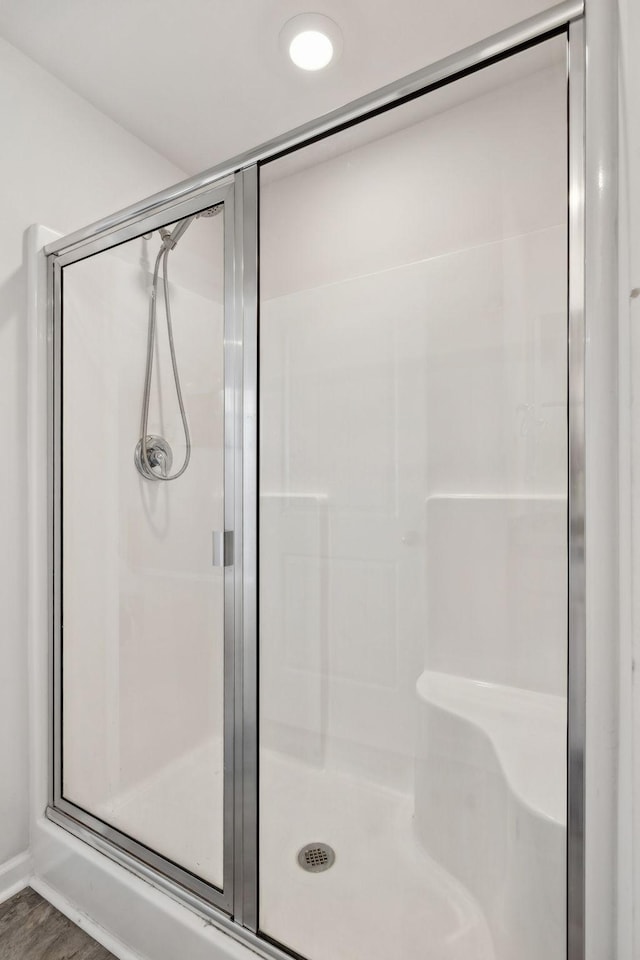 866 Long Leaf Rd, Lebanon, TN 37087 - bathroom with a stall shower and wood finished floors