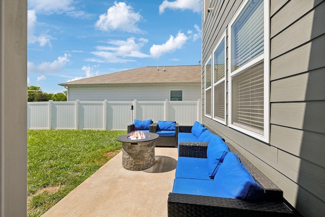 866 Long Leaf Rd, Lebanon, TN 37087 - view of patio featuring an outdoor living space with a fire pit