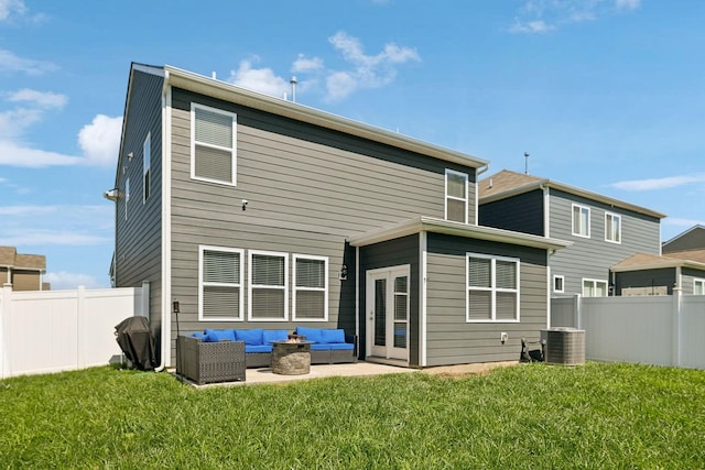 866 Long Leaf Rd, Lebanon, TN 37087 - rear view of house featuring an outdoor living space, cooling unit, and a patio
