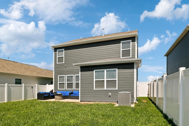 866 Long Leaf Rd, Lebanon, TN 37087 - back of property with outdoor lounge area, cooling unit, and a patio area