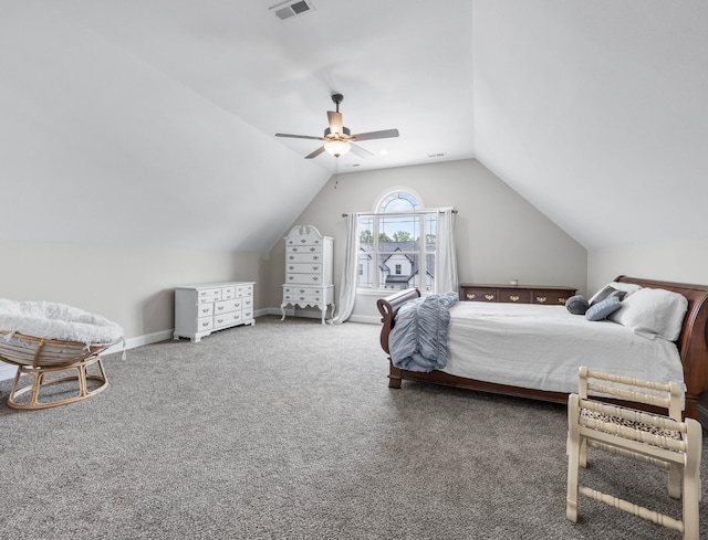 1103 Chagford Dr, Clarksville, TN 37043 - carpeted bedroom with vaulted ceiling and a ceiling fan