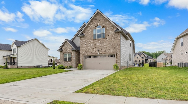 1103 Chagford Dr, Clarksville, TN 37043 - traditional-style house with brick siding, cooling unit, a garage, and concrete driveway