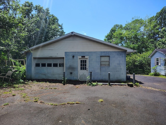 1004 Haydenburg Rd, Whitleyville, TN 38588 - view of front of home featuring concrete block siding and a garage