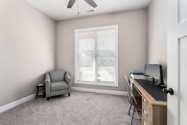 3050 Westowne Cir, Cookeville, TN 38501 - carpeted office space featuring ceiling fan and baseboards