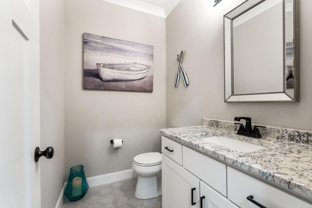 3050 Westowne Cir, Cookeville, TN 38501 - bathroom with vanity, toilet, baseboards, and tile patterned flooring