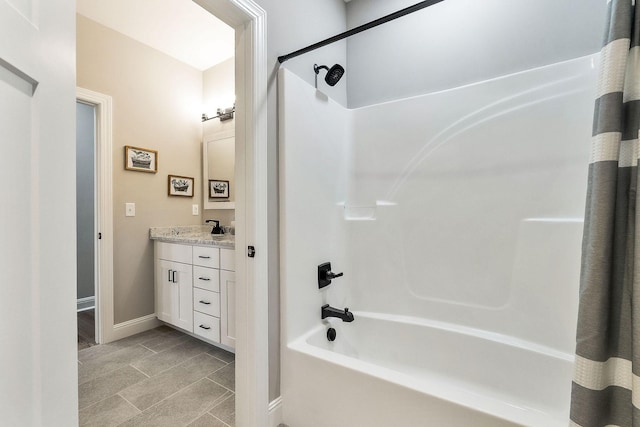 3050 Westowne Cir, Cookeville, TN 38501 - full bath featuring shower / tub combination, vanity, tile patterned floors, and baseboards
