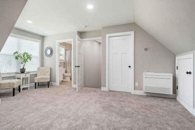 3050 Westowne Cir, Cookeville, TN 38501 - sitting room with heating unit, carpet, baseboards, lofted ceiling, and recessed lighting