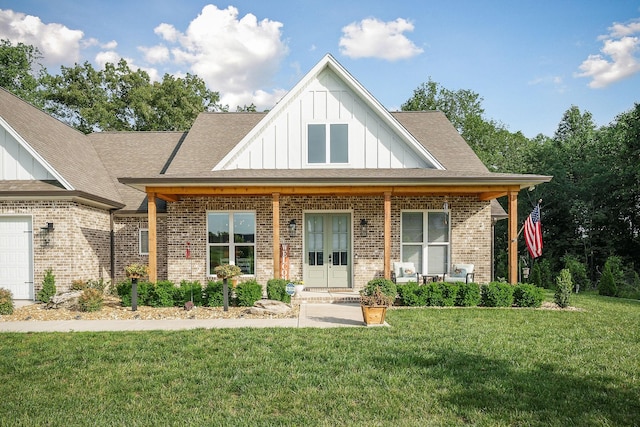3050 Westowne Cir, Cookeville, TN 38501 - view of front facade featuring board and batten siding, brick siding, and a front lawn