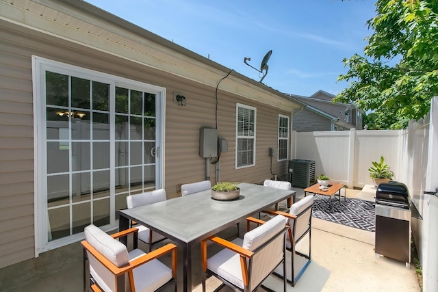 2026 Caladonia Way, Smyrna, TN 37167 - view of patio with outdoor dining area, central air condition unit, and area for grilling
