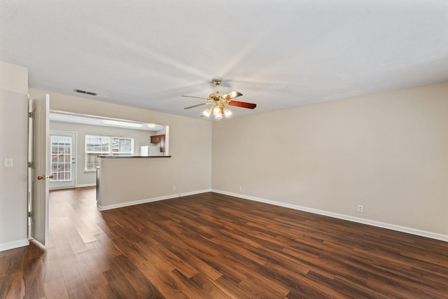 304 Shoshone Pl, Murfreesboro, TN 37128 - unfurnished living room with dark wood finished floors and a ceiling fan