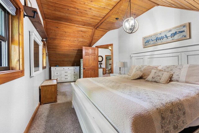 211 Hood St, Dover, TN 37058 - bedroom with lofted ceiling, carpet flooring, wooden ceiling, and baseboards