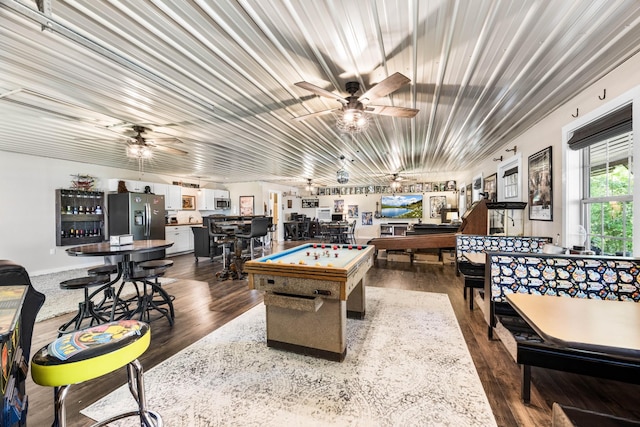 211 Hood St, Dover, TN 37058 - recreation room with ceiling fan, dark wood finished floors, and pool table