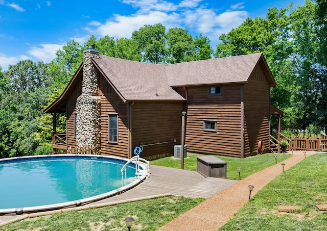 211 Hood St, Dover, TN 37058 - swimming pool featuring a wooden deck and a yard