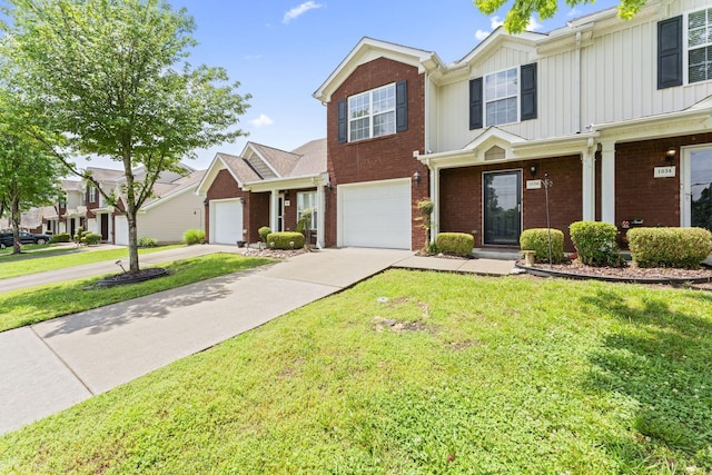 1036 Harold Lee Dr, Smyrna, TN 37167 - view of front facade featuring brick siding, concrete driveway, and a front yard