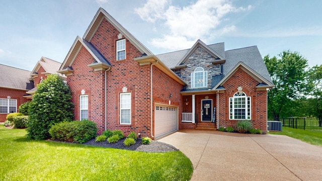 1032 Stonehollow Way, Mount Juliet, TN 37122 - traditional-style home featuring driveway, brick siding, and cooling unit