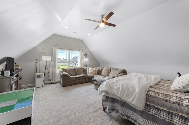 720 Jersey Dr, Clarksville, TN 37043 - carpeted bedroom with lofted ceiling and a ceiling fan