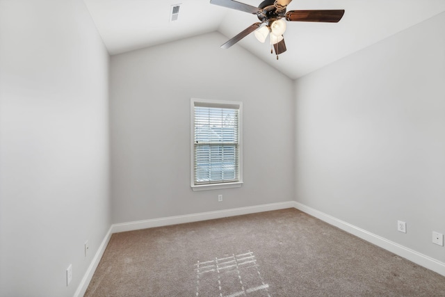 816 General Cabot Ct, Murfreesboro, TN 37129 - spare room with ceiling fan, carpet flooring, baseboards, and lofted ceiling