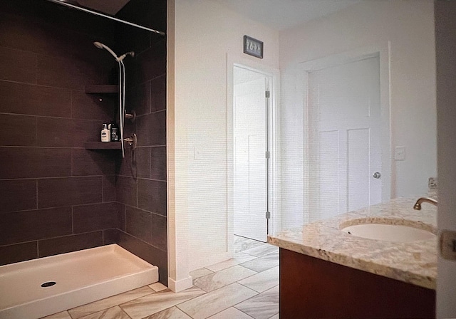 225 Ferguson Creek Rd, Sparta, TN 38583 - full bath with a shower stall, vanity, and tile patterned floors