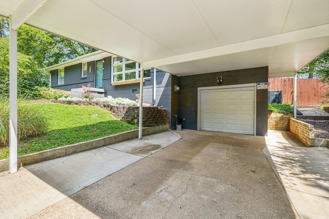 808 Winthorne Ct, Nashville, TN 37217 - view of front of property featuring a carport, a garage, concrete block siding, and driveway