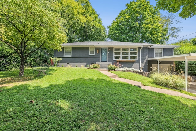 808 Winthorne Ct, Nashville, TN 37217 - ranch-style house featuring brick siding, a front lawn, and a carport
