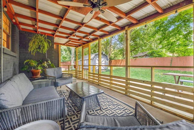 808 Winthorne Ct, Nashville, TN 37217 - sunroom / solarium with a ceiling fan and outdoor lounge area
