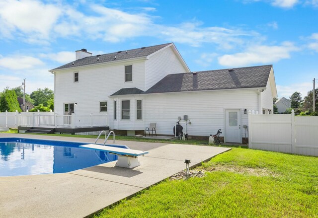2746 Field Ct, Woodlawn, TN 37191 - view of swimming pool with a deck, a patio, and a diving board