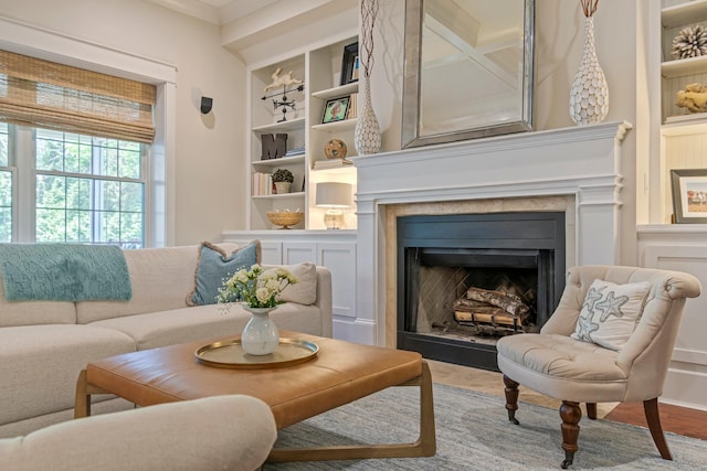 2111 Lovelace Ln, Murfreesboro, TN 37130 - living area featuring a fireplace and built in features