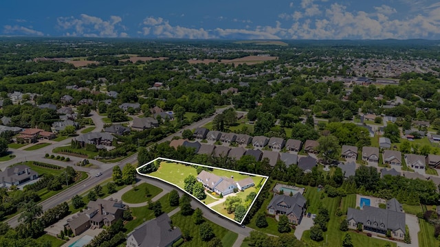 2111 Lovelace Ln, Murfreesboro, TN 37130 - aerial view of residential area featuring property parcel outlined