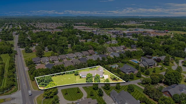 2111 Lovelace Ln, Murfreesboro, TN 37130 - aerial perspective of suburban area with property parcel outlined