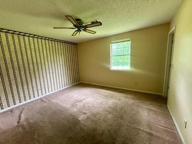 2045 Nonaville Rd, Mount Juliet, TN 37122 - unfurnished room with ceiling fan, a textured ceiling, carpet floors, and baseboards