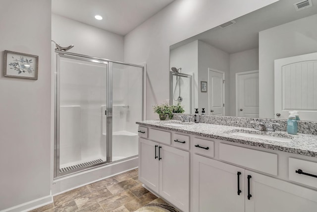 211 Addison Ave, Chapel Hill, TN 37034 - full bath with a shower stall, double vanity, and stone finish flooring