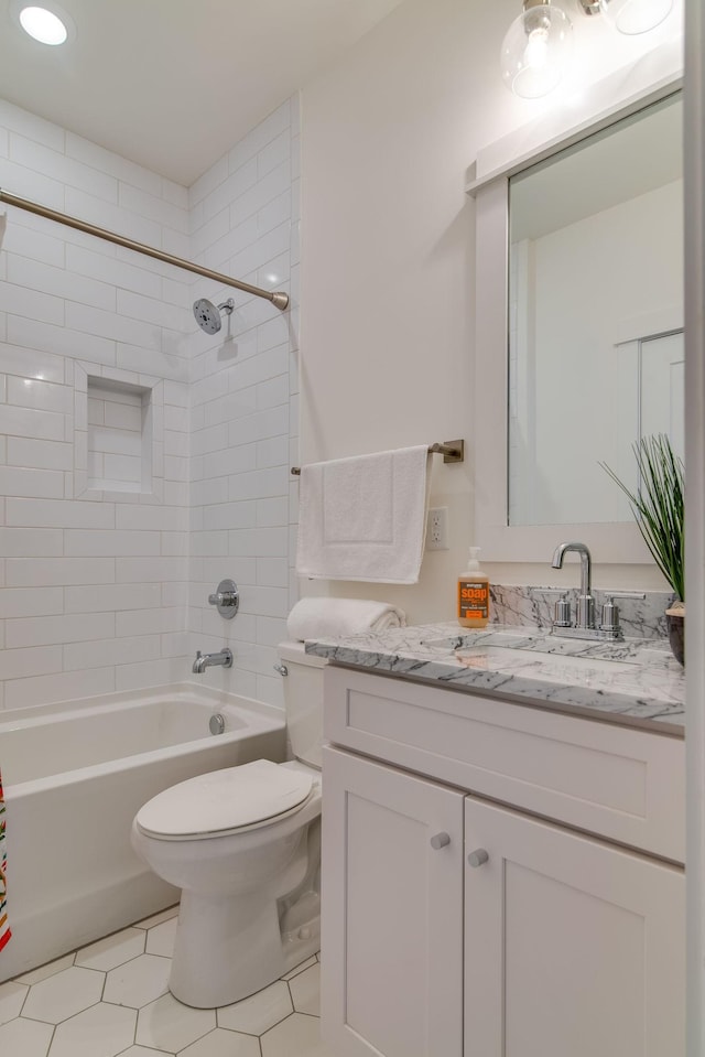 2001 Convent Pl Unit 7, Nashville, TN 37212 - full bath with tile patterned floors, toilet, shower / bath combination, and vanity